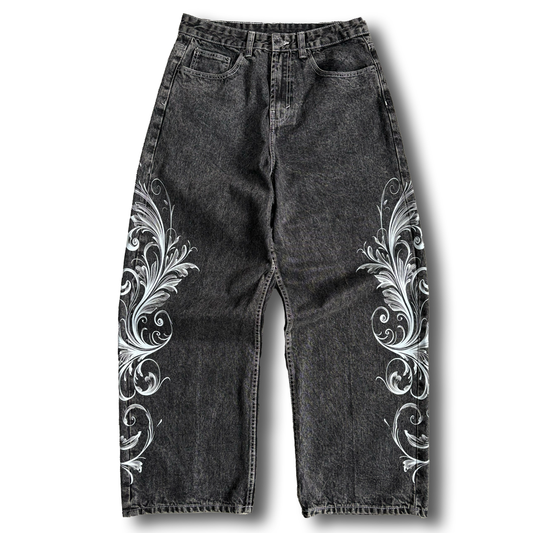 Black Flourish Jeans
