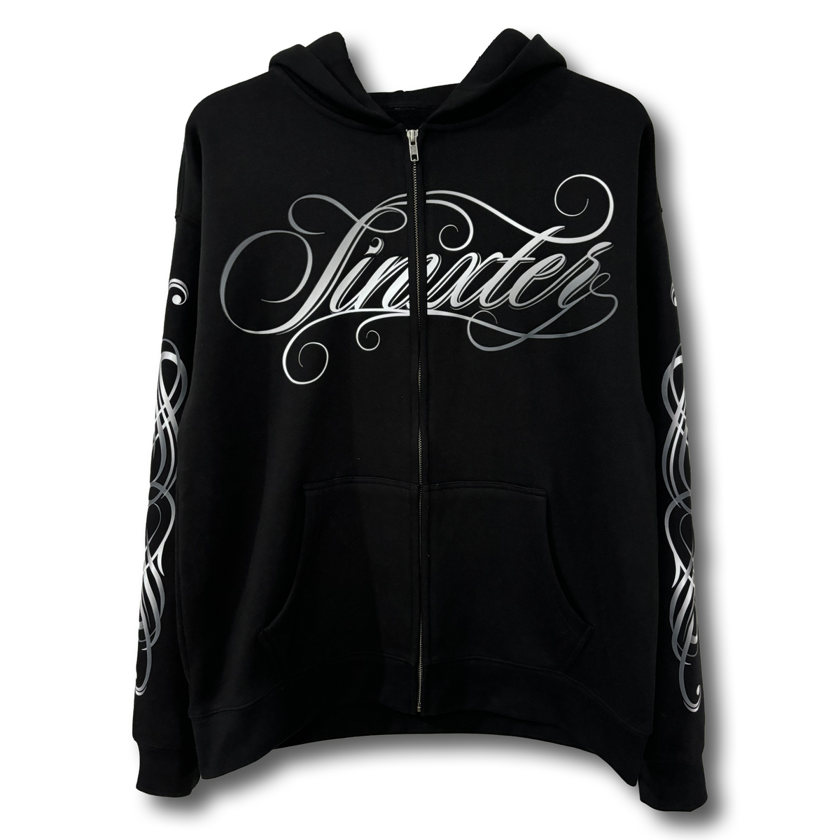 Script Black Zip Hoodie